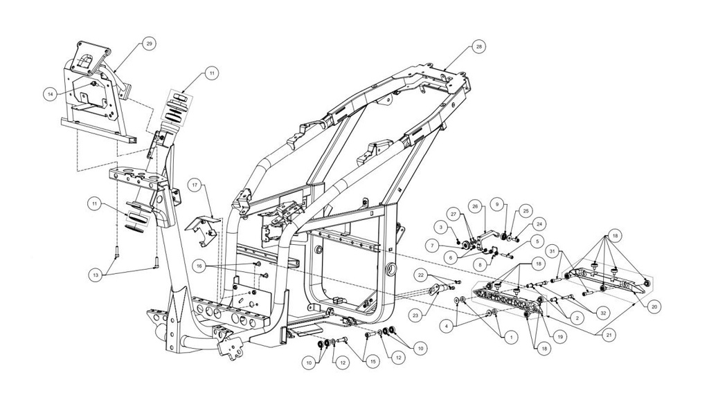 Vis M6 x 35 fixation de repose - pieds passagers S01