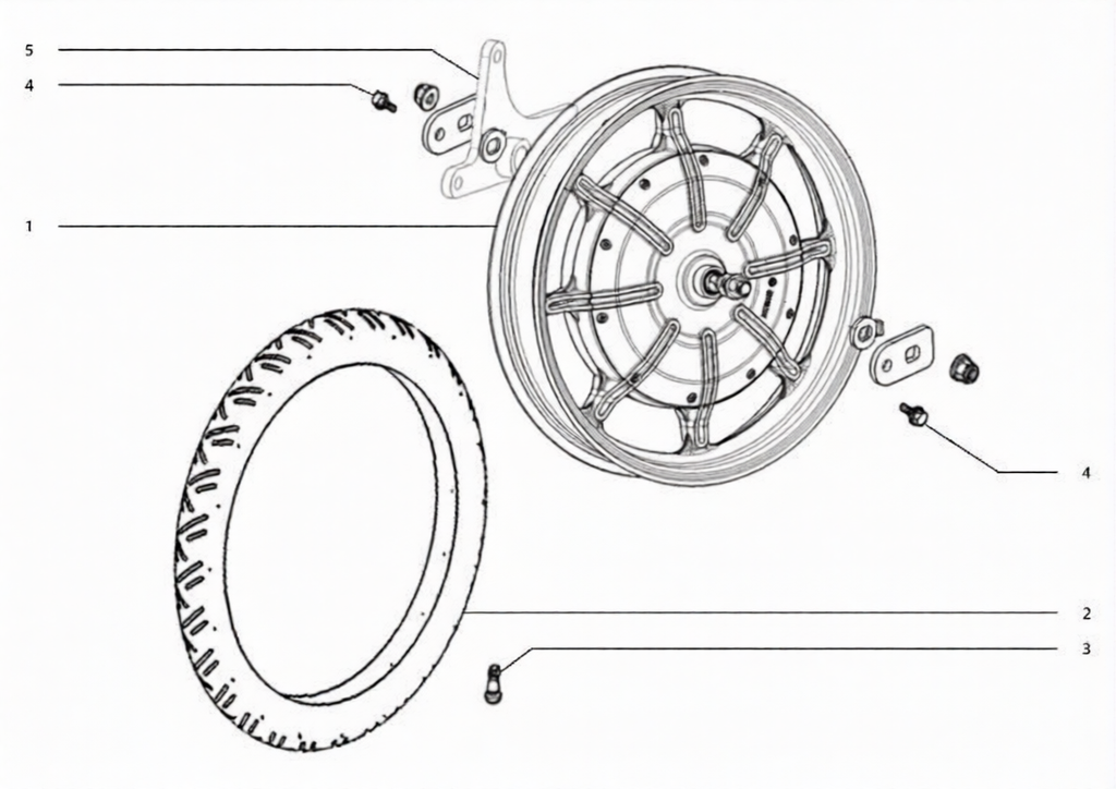 Ensemble moteur, roue arrière